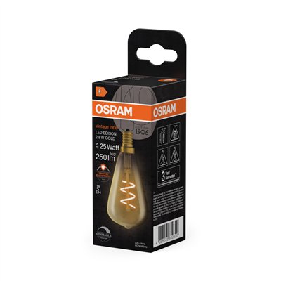 Vintage 1906 LED CLASSIC EDISON DIM 2.8W 822 Gold E14