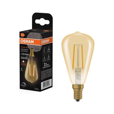 Vintage 1906 LED CLASSIC EDISON DIM 2.8W 822 GOLD E14