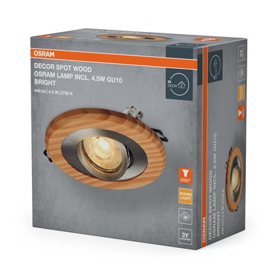 Wood Spot GU10 Bright 4.5W Satin Nickel