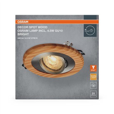 Wood Spot GU10 Bright 4.5W Satin Nickel