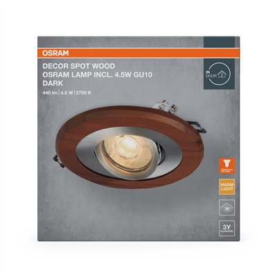 Wood Spot GU10 Dark  4.5W Satin Nickel