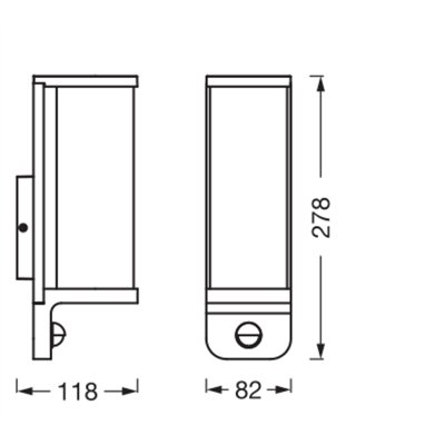 ENDURA CLASSIC TUBULAR Wall Sensor E27 IP44 Dark Grey