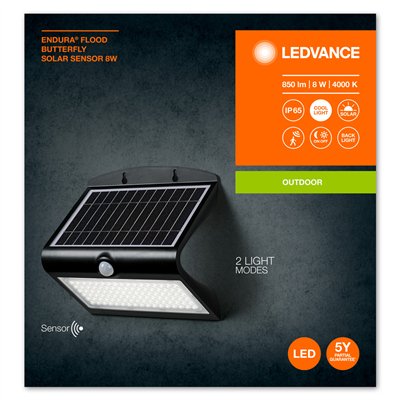ENDURA Flood  Solar Butterfly Solar Sensor 8W