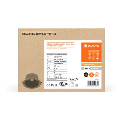 BIOLUX HCL DOWNLIGHT DALI DN150 S 21W TW DALI