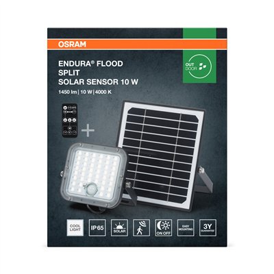 ENDURA FLOOD SPLIT SOLAR SENSOR 10W 840 Remote control