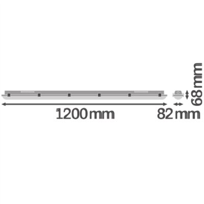 DAMP PROOF 5x THROUGHWIRING 1200 32W 840 IP65 GY 