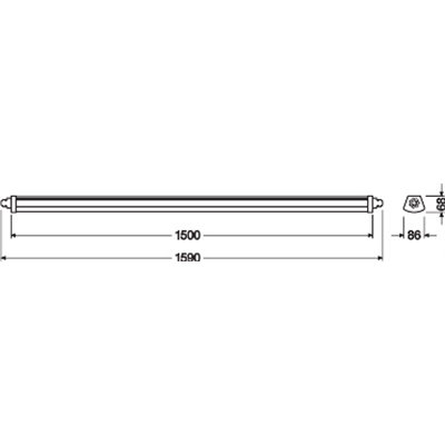 DAMP PROOF COMPACT GEN 1 1500 31W/3000K IP66 GR