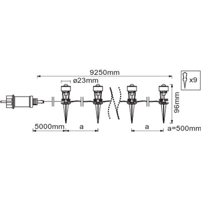 ENDURA GARDEN DOT 9 Dots 3000K