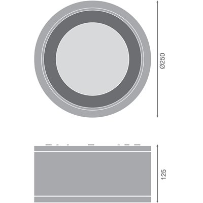 DOWNLIGHT SURFACE IP65 DN 250 P 45W 840 60D WT