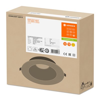DOWNLIGHT UGR19 DN155 14 W 830 WT IP54
