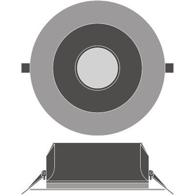 DOWNLIGHT UGR19 DN155 14 W 830 WT IP54