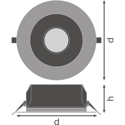 DOWNLIGHT UGR19 DN155 14 W 830 WT IP54