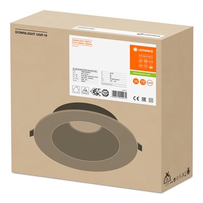 DOWNLIGHT UGR19 DN195 21 W 840 WT IP54