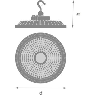 HIGH BAY V DALI 195W 857 90DEG IP66
