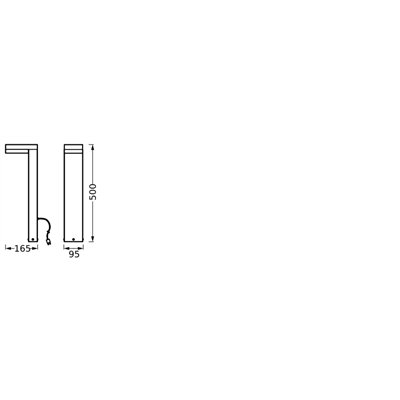 Endura Hybrid Bollard Venus 50cm 4W Dark Gray