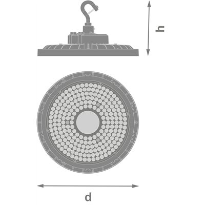 HIGH BAY V DALI 145W 857 90DEG IP66