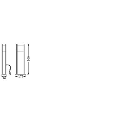 Endura Hybrid Bollard Dallas 50cm 4W Dark Gray