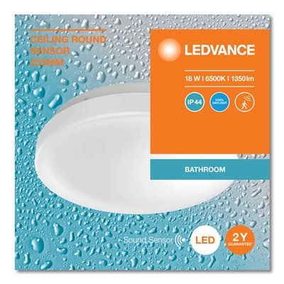 CEILING ROUND IP44 SENSOR 255 SEN 18W 865 IP44