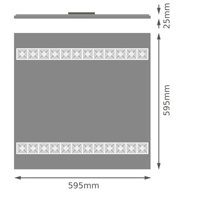 PANEL LOUVER 600 V 27.5W 840 U16 BK