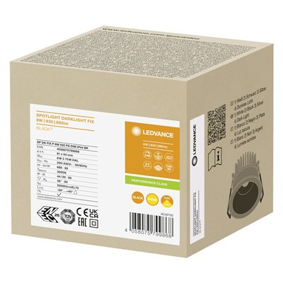 SPOT DARKLIGHT 8W 930 PS DIM IP44 BK