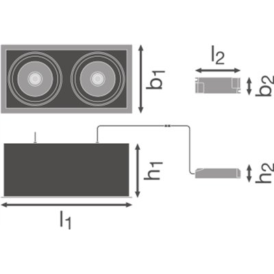 SPOT MULTI 2x30W 4000K FL WT/BK