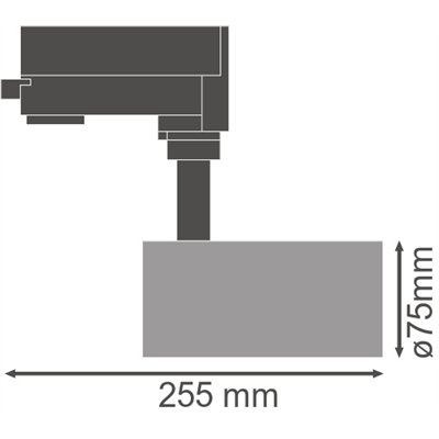 TRACKLIGHT SPOT D75 25W 25 W 3000 K 90RA NFL GY