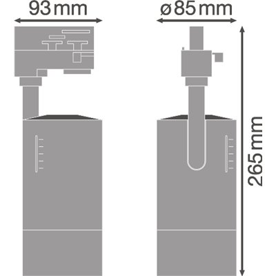 TRACKLIGHT SPOT ZOOM DIM GEN 1 D85 25 W 3000 K 97R BK