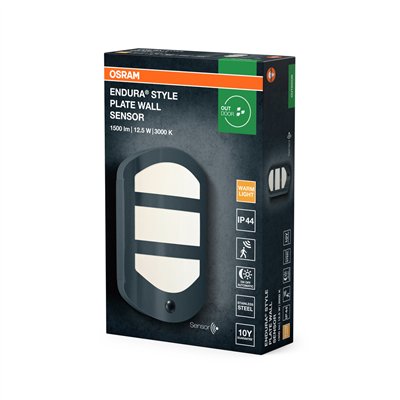 ENDURA STYLE PLATE Wall Sensor 12.5W Dark Grey