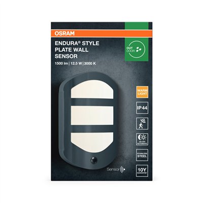 ENDURA STYLE PLATE Wall Sensor 12.5W Dark Grey