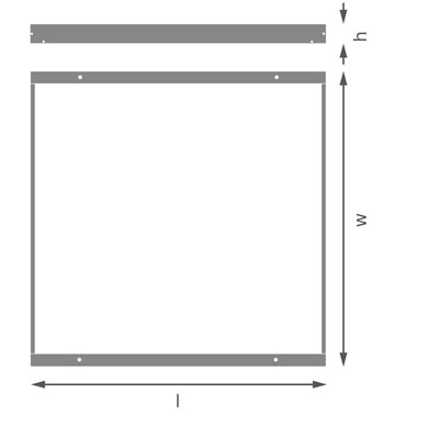 PANEL LOUVER SURFACE KIT SURF KIT 600 BK