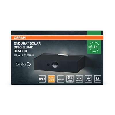 Endura Style Solar Bricklume Sensor Dark Gray
