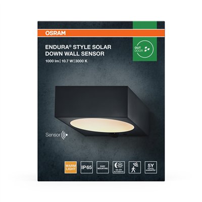 ENDURA STYLE SOLAR BRIGHT SENSOR Wall Down IP54 Dark Grey