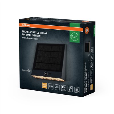 ENDURA STYLE SOLAR BRIGHT SENSOR Wall Fin IP54 Dark Grey