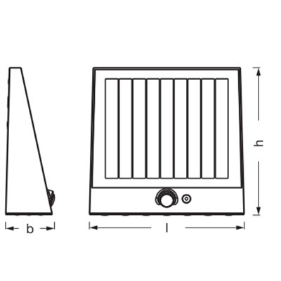 ENDURA STYLE SOLAR BRIGHT SENSOR Wall Fin IP54 Dark Grey