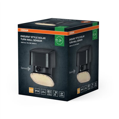 ENDURA STYLE SOLAR BRIGHT TURN SENSOR Wall Turn IP54 Dark Grey