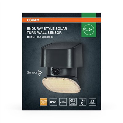 ENDURA STYLE SOLAR BRIGHT TURN SENSOR Wall Turn IP54 Dark Grey