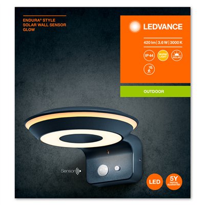 Endura Style solar GLOW Wall Sensor 3.6W 3000K