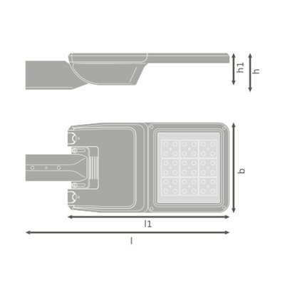 STREETLIGHT FLEX SMALL 1DIM 20W 727 RV25ST1DIM GY 
