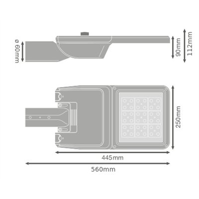 STREETLIGHT FLEX SMALL ZHAGA TOP 52W 740 RV15ST ZHAGA TOP GY 