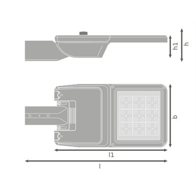 STREETLIGHT FLEX SMALL ZHAGA TOP 36W 740 RV15ST ZHAGA TOP GY 