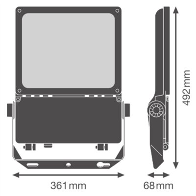 FLOODLIGHT FLEX DALI ASYMMETRIC 45 X 140 130W 830 A45X140 WAL