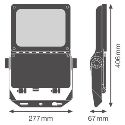 FLOODLIGHT FLEX DALI ASYMMETRIC 55 X 120 40W 830 A55X120 WAL