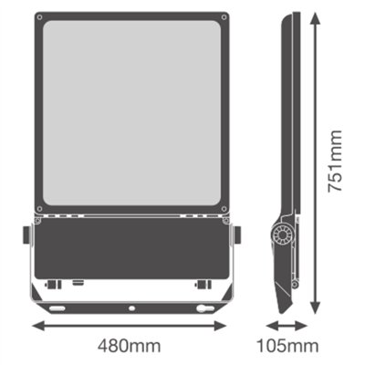 FLOODLIGHT FLEX DALI ASYMMETRIC 60 X 110 360W 830 A60X110 WAL