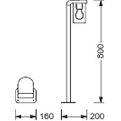 ENDURA® CLASSIC CASCADE 80cm Post E27 Amber