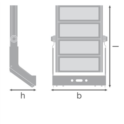 FLOODLIGHT MAX 1200W LUMINAIRE HEAD 757ASYM50x110WAL