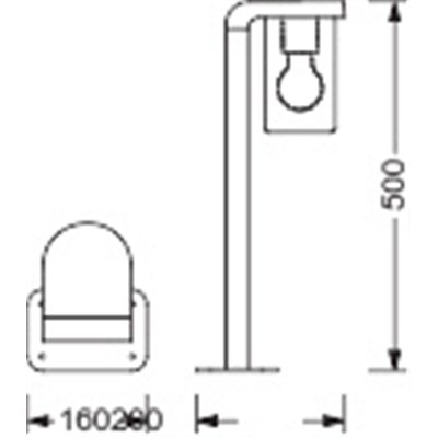 ENDURA® CLASSIC CASCADE 50cm Post E27 Amber