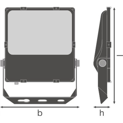 FLOODLIGHT PERFORMANCE ASYM 45x140 150 W 3000 K BK