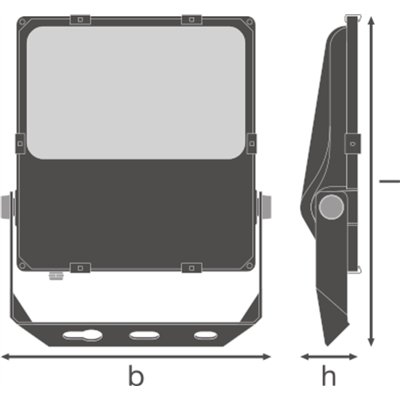 FLOODLIGHT PERFORMANCE DALI ASYM 45x140 100W 3000K BK