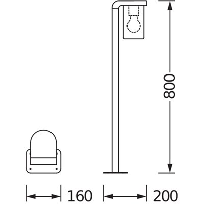 ENDURA® CLASSIC CASCADE 80cm Post E27 Clear