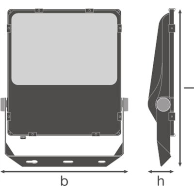 FLOODLIGHT PERFORMANCE SYM R30 200 W 4000 K BK